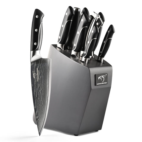 NANFANG BROTHERS front view of knife block showing organized blades and storage benefit