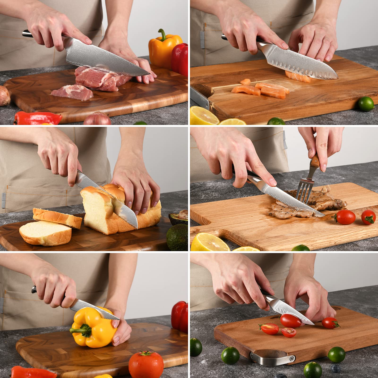 NANFANG BROTHERS six steak knives set on dining table showing elegant serving readiness