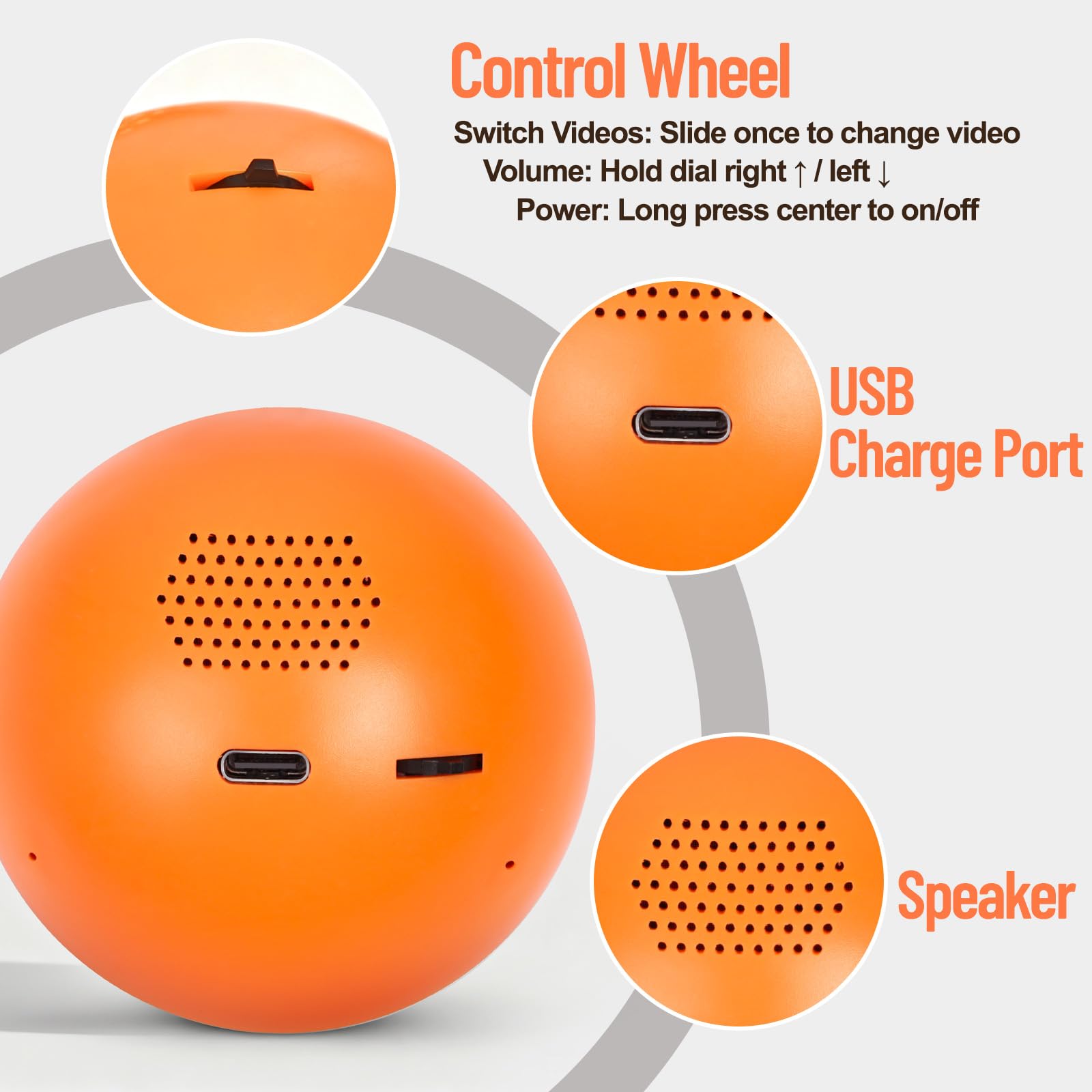 NANSIKE orb held in hand to show 2.76-inch scale, proving compact portable display convenience