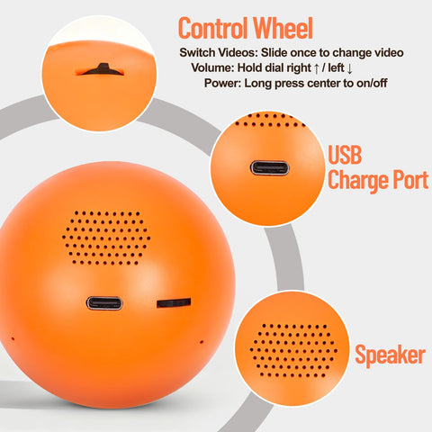 NANSIKE orb held in hand to show 2.76-inch scale, proving compact portable display convenience