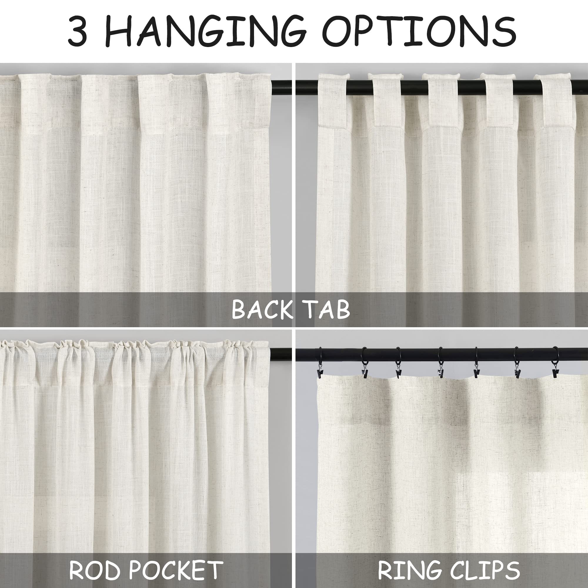 Nanspring back-tab detail enabling elegant pleats and easy hanging