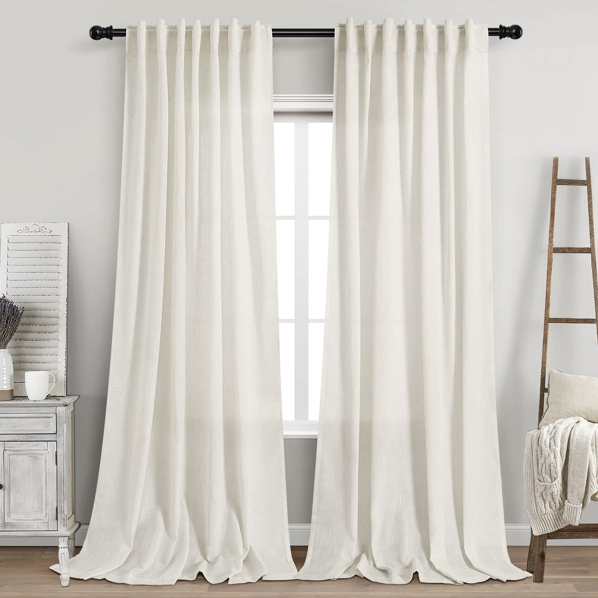 Nanspring front view of two cream panels showing neutral farmhouse benefit