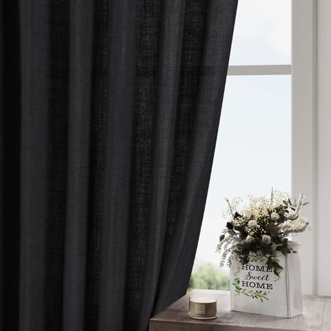 Nanspring curtains hung in a living room, creates cozy diffused daylight