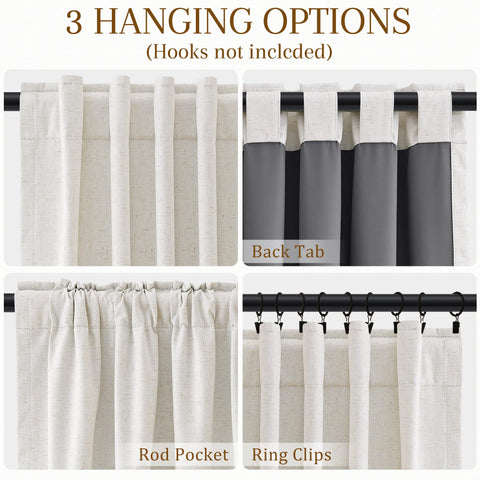 Nanspring top-detail showing back tabs and rod pocket for versatile hanging