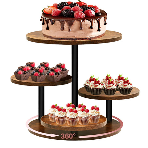 NANXITU front view wooden cupcake tower showing elegant display and stability