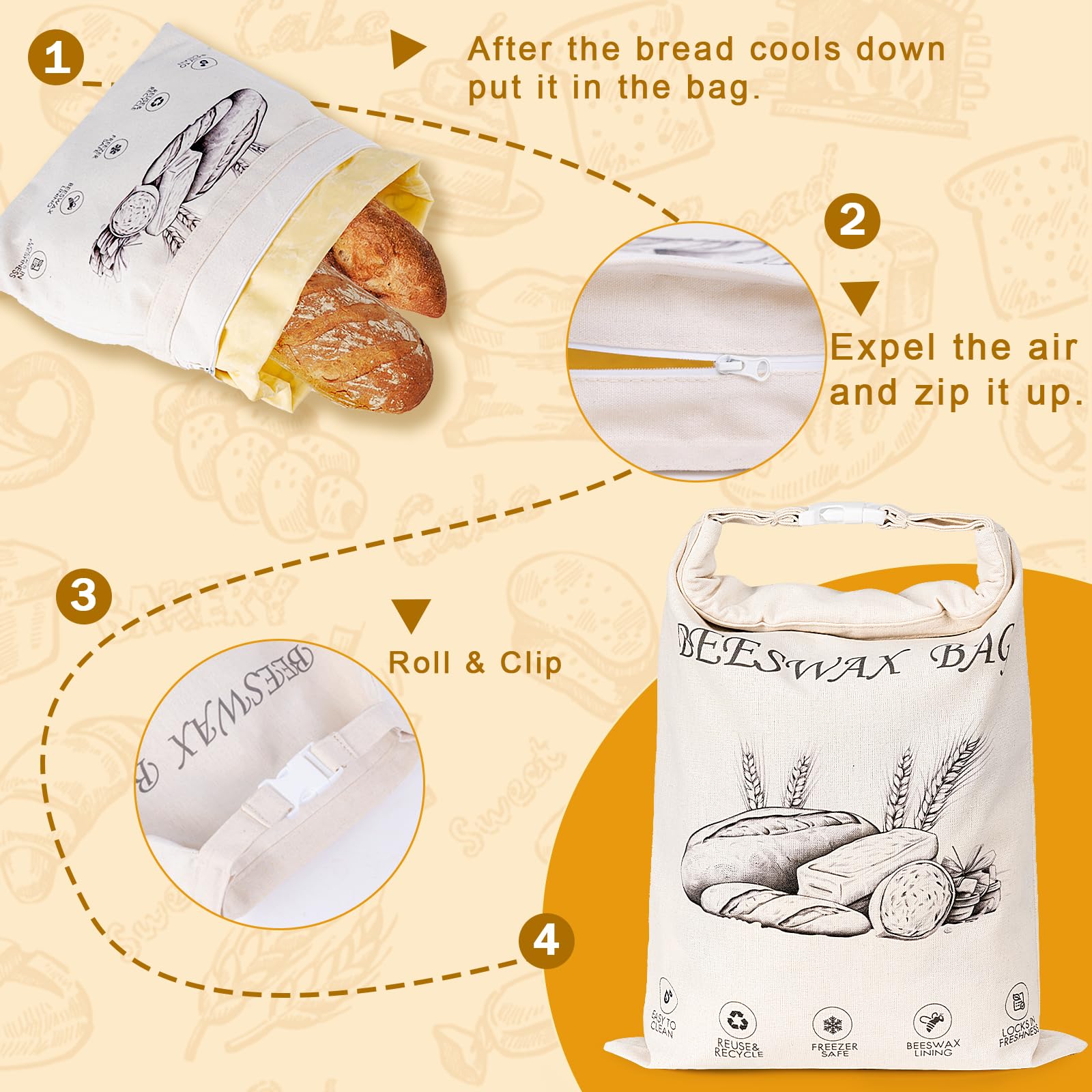 NANYI closure detail showing secure seal that keeps bread protected