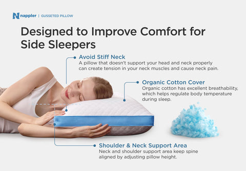Nappler extra fill pack beside pillow for instant adjustable support