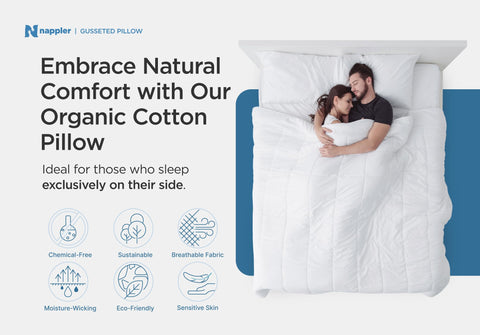 Nappler bedroom scene showing pillow enhancing restful sleep environment
