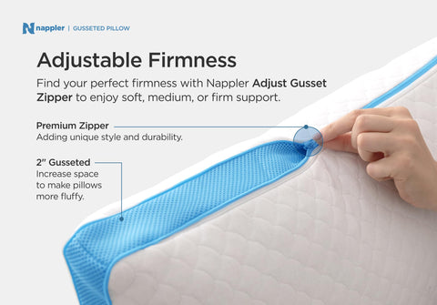 Nappler modal cover zipper detail highlighting easy removal and washing