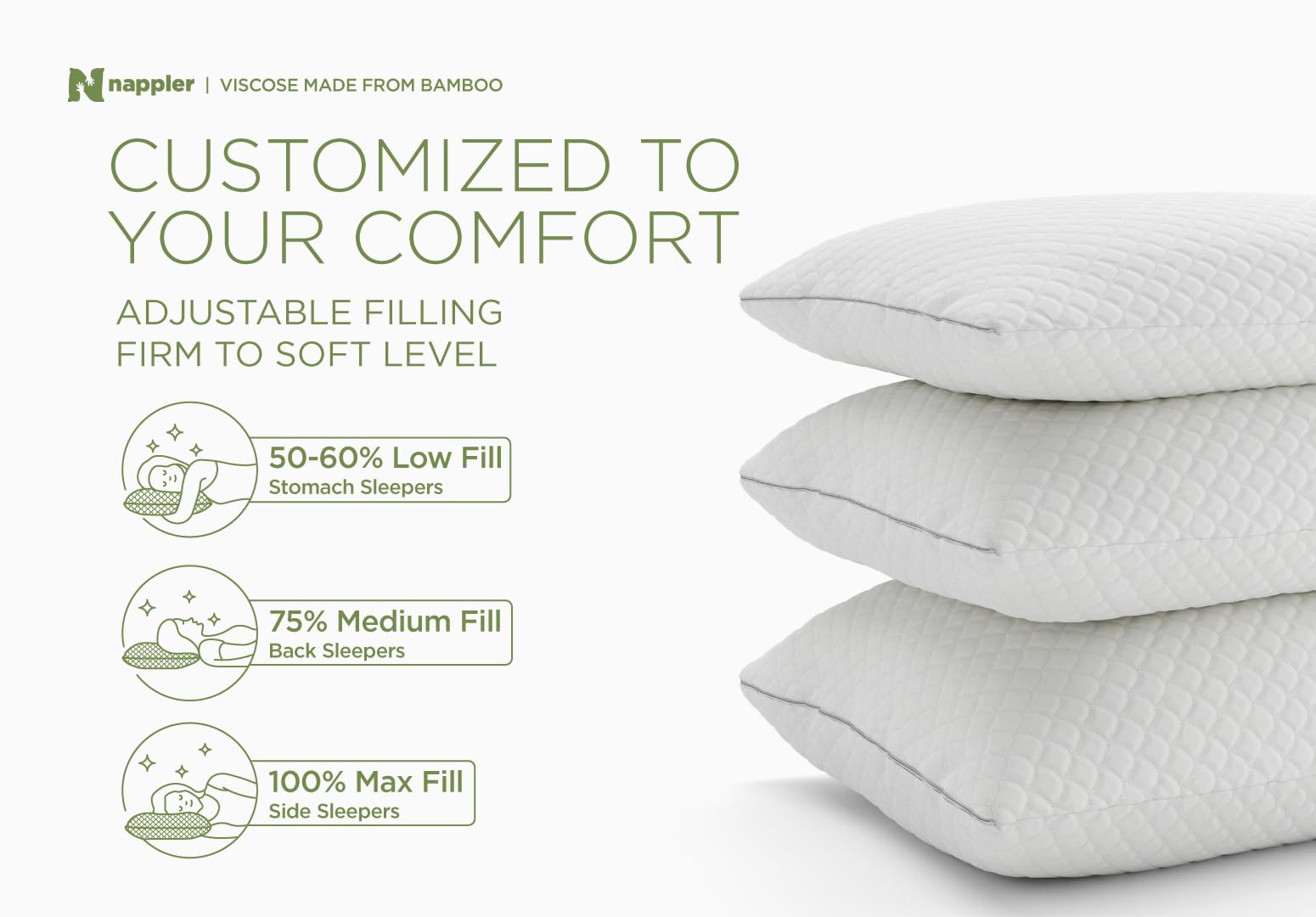 Nappler pillow in bedroom setting showing cooling cover for comfortable sleep