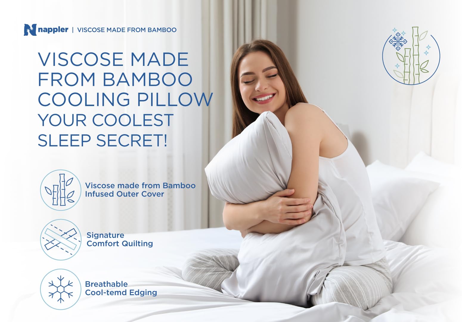 Nappler washable cover zipper detail for easy fill adjustment and cleaning