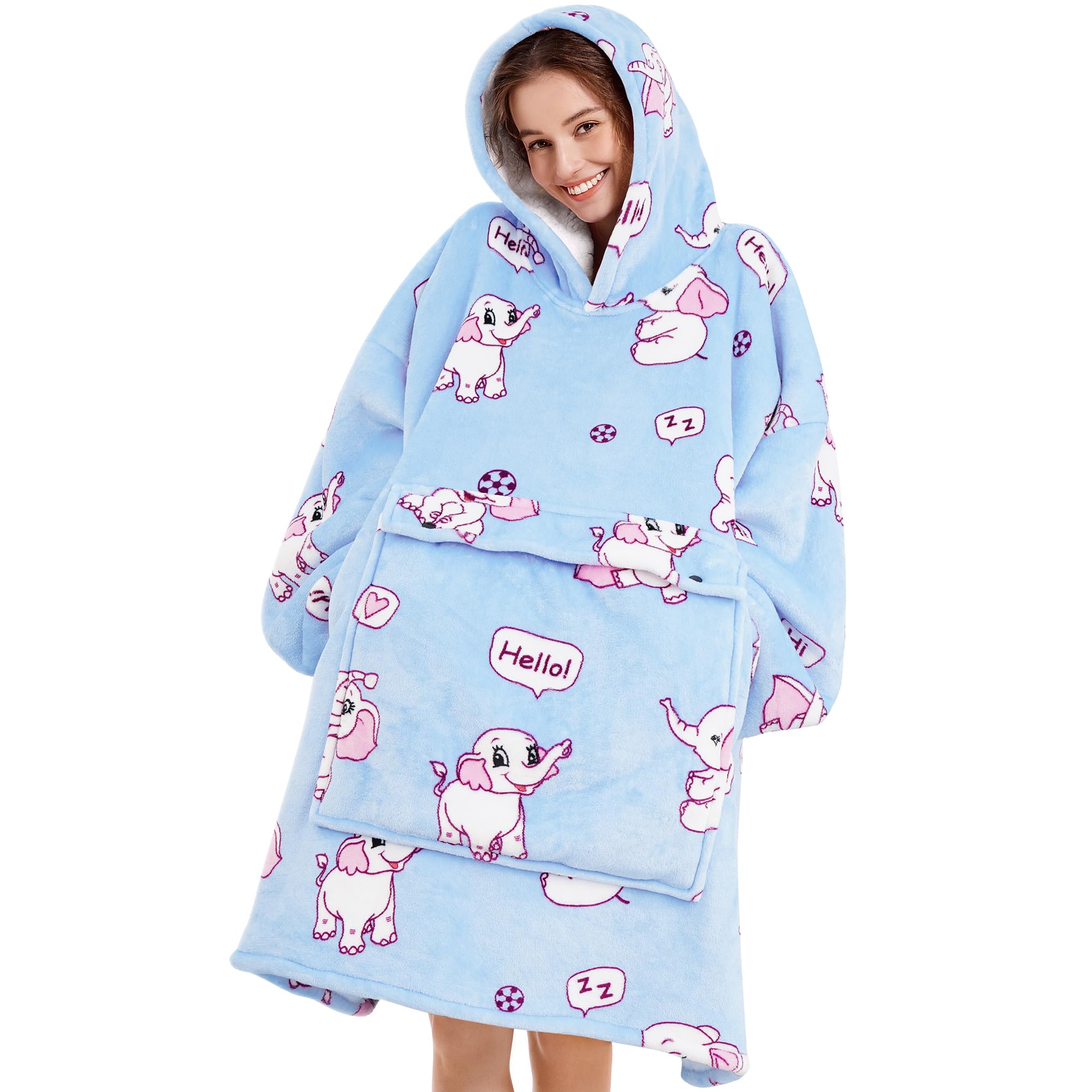 Narecte front view wearable blanket showing full coverage and cozy design