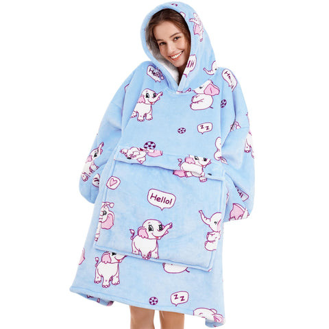 Narecte front view wearable blanket showing full coverage and cozy design