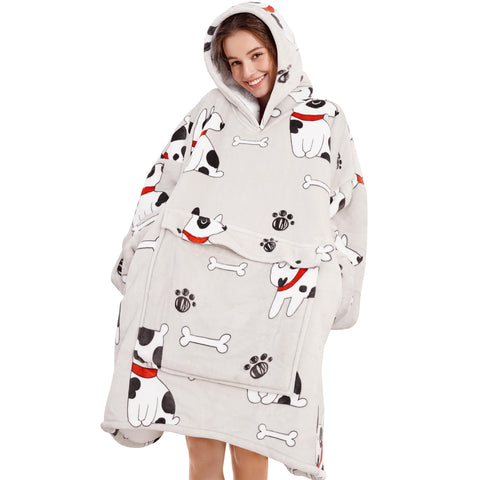 Narecte front view of oversized hoodie blanket showing full coverage and coziness