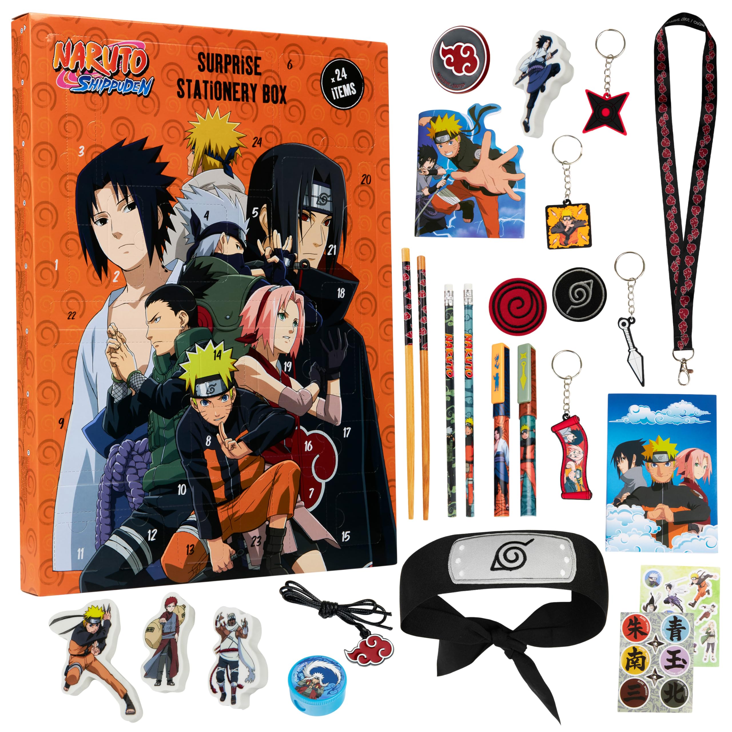 NARUTO advent calendar front packaging showing cover art and 24 doors