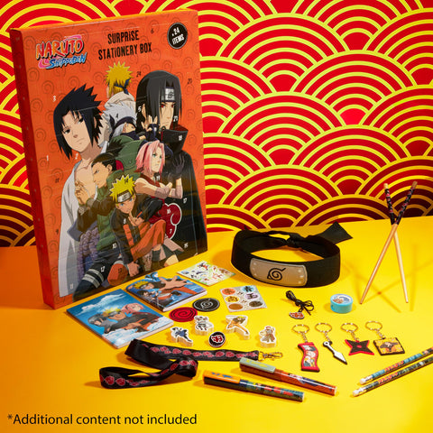 NARUTO calendar opened layout with numbered compartments and reveals