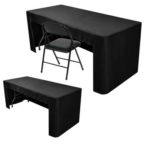 Nasitos front view on 8ft table showing clean black presentation and professional look
