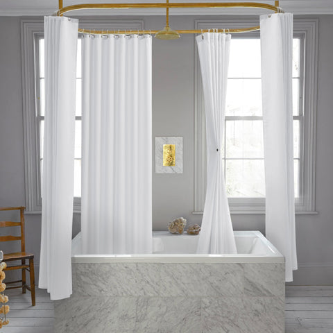 Nasitos liner hanging inside shower showcasing water resistance and clean aesthetic