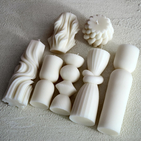 NATCENSE close-up of ribbed soy wax texture highlighting artisan detail and quality