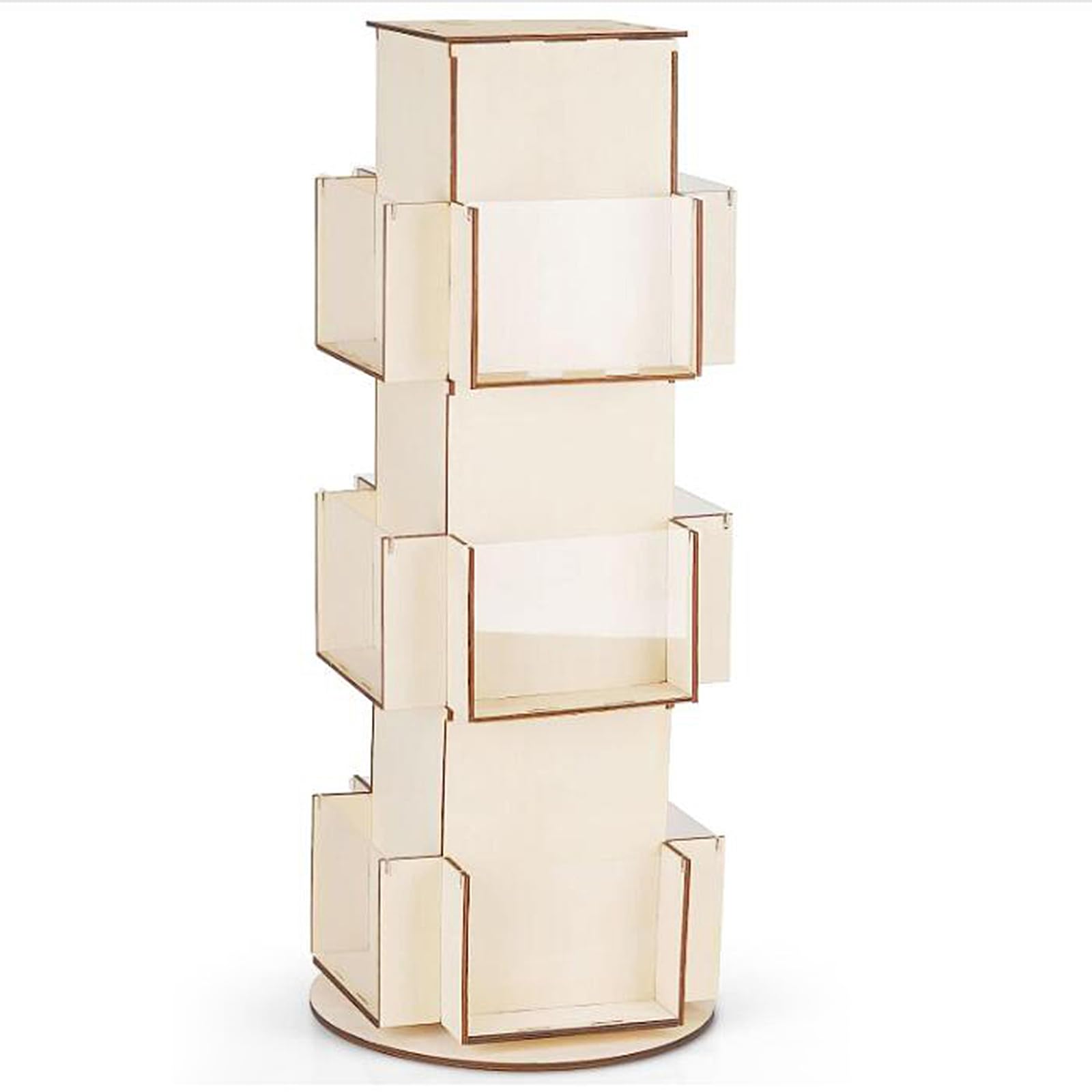 Natheeph front view wooden display showing tidy product presentation benefit