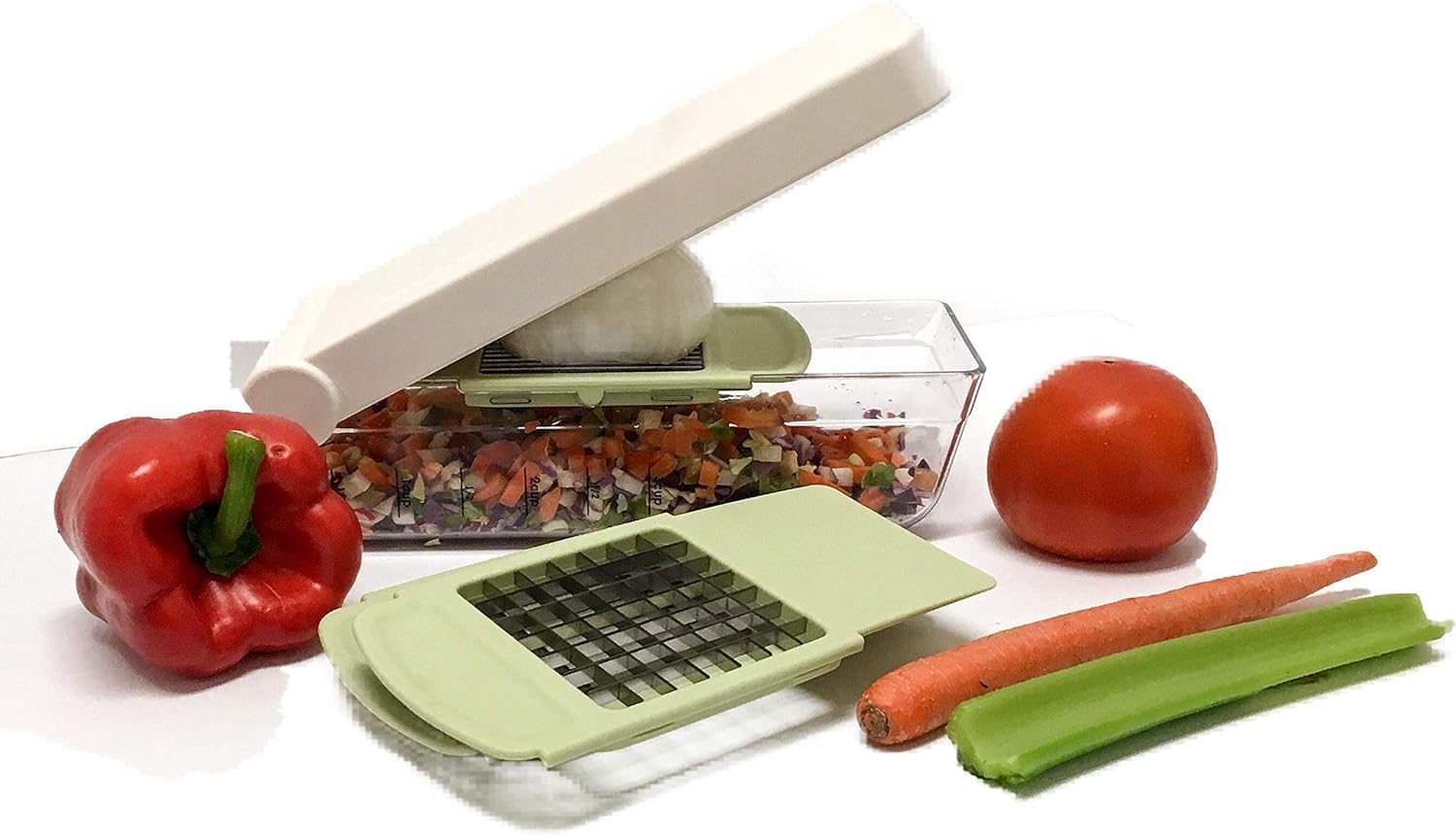 National Express Vidalia Chop Wizard blade grid close-up showing sharp edges for uniform chopping