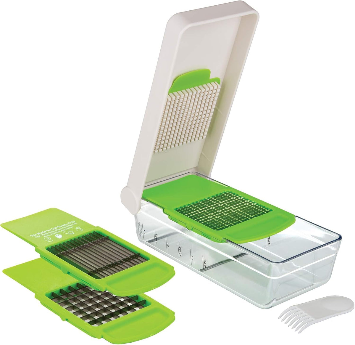 National Express Vidalia Chop Wizard Pro Max front view showing compact design and green lid for easy storage