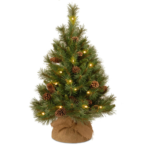 National Tree Company 3ft tree front view showing full realistic pine and ready-to-decorate benefit