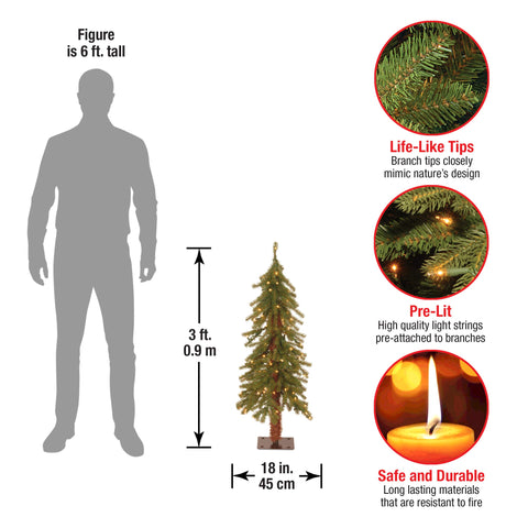 National Tree Company tree lit in living room creates cozy, illuminated accent benefit
