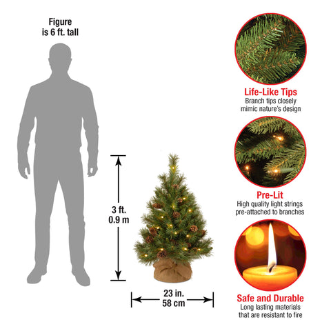 National Tree Company tree in living room illustrating cordless placement and festive ambiance benefit