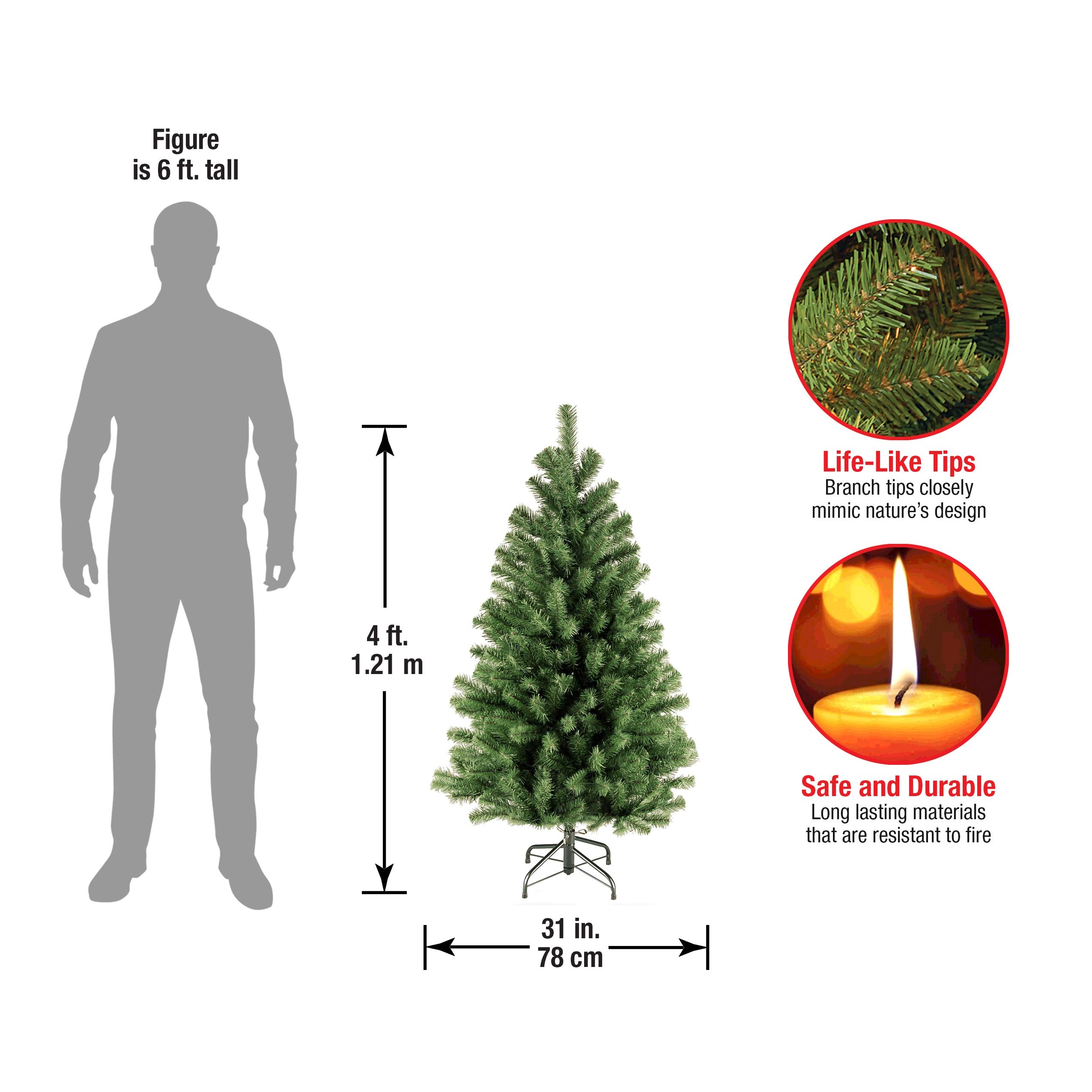 National Tree Company styled in living room showing compact size and festive placement benefit