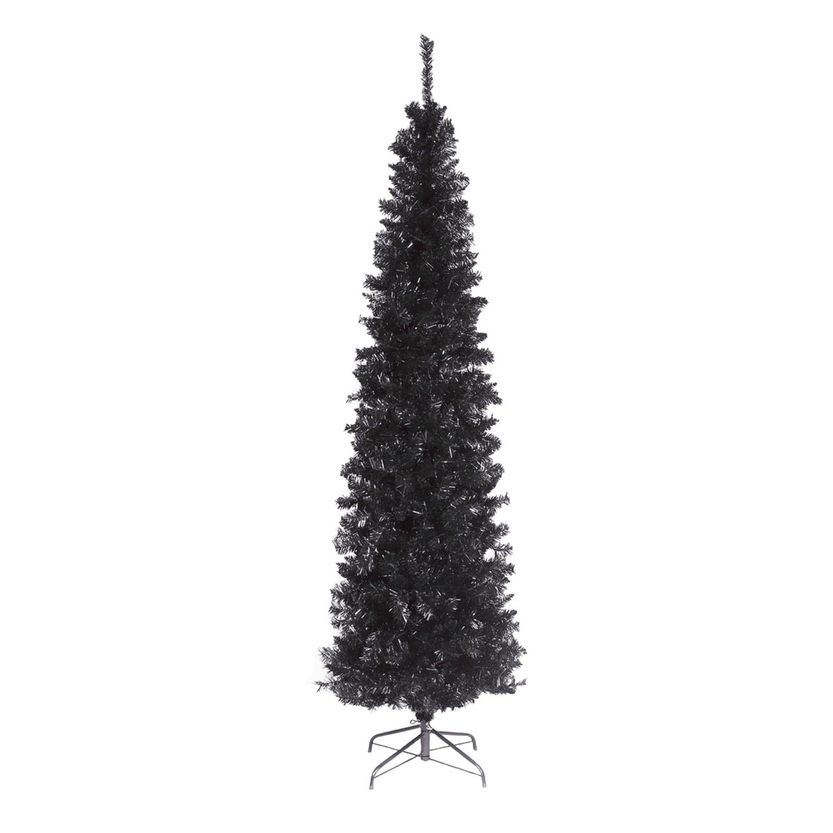 National Tree Company front view showing full black tinsel tree and modern aesthetic