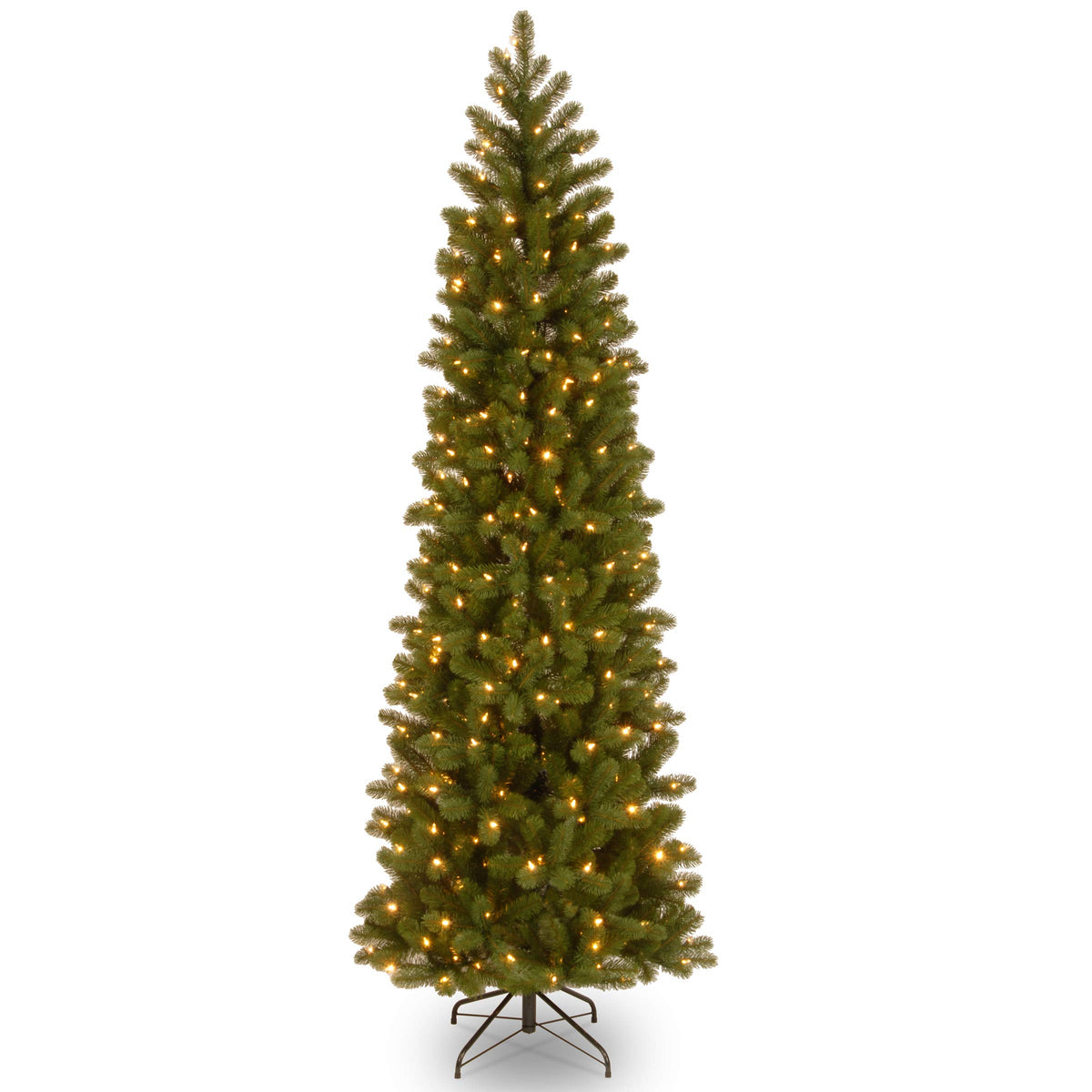 National Tree Company front view showing full 7.5ft downswept Douglas Fir, space-saving benefit