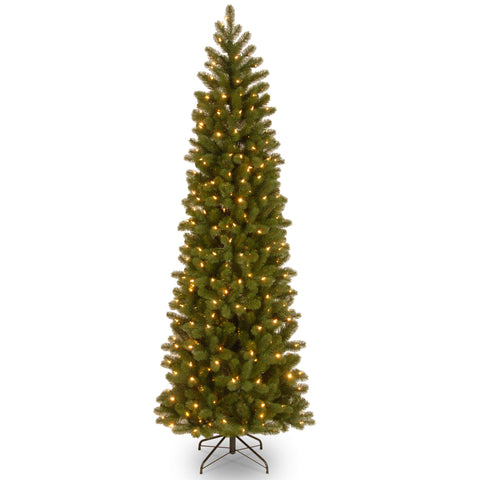 National Tree Company front view showing full 7.5ft downswept Douglas Fir, space-saving benefit