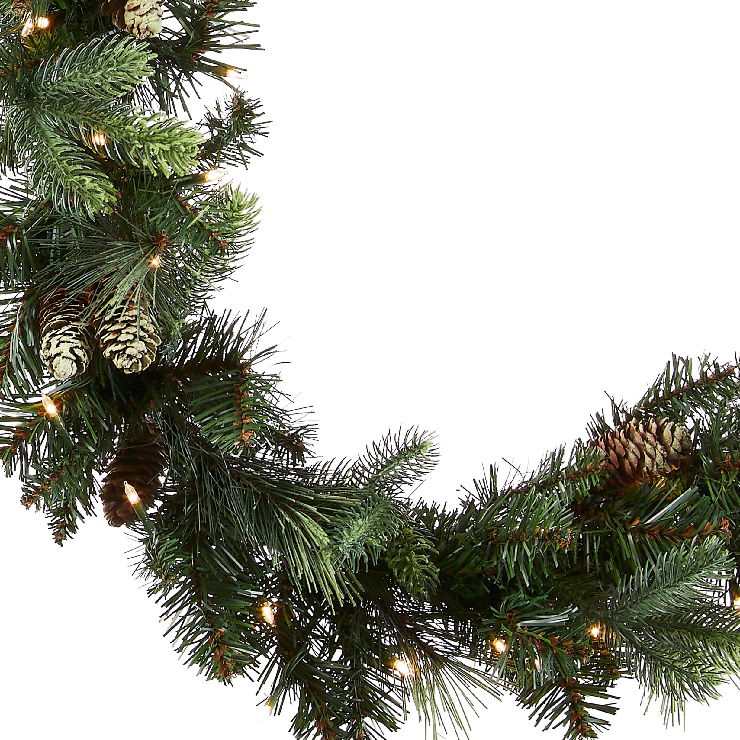 National Tree Company close-up of Carolina Pine needles and pine cone detail for realism