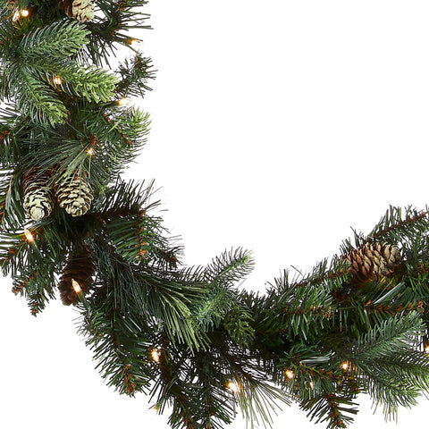 National Tree Company close-up of Carolina Pine needles and pine cone detail for realism