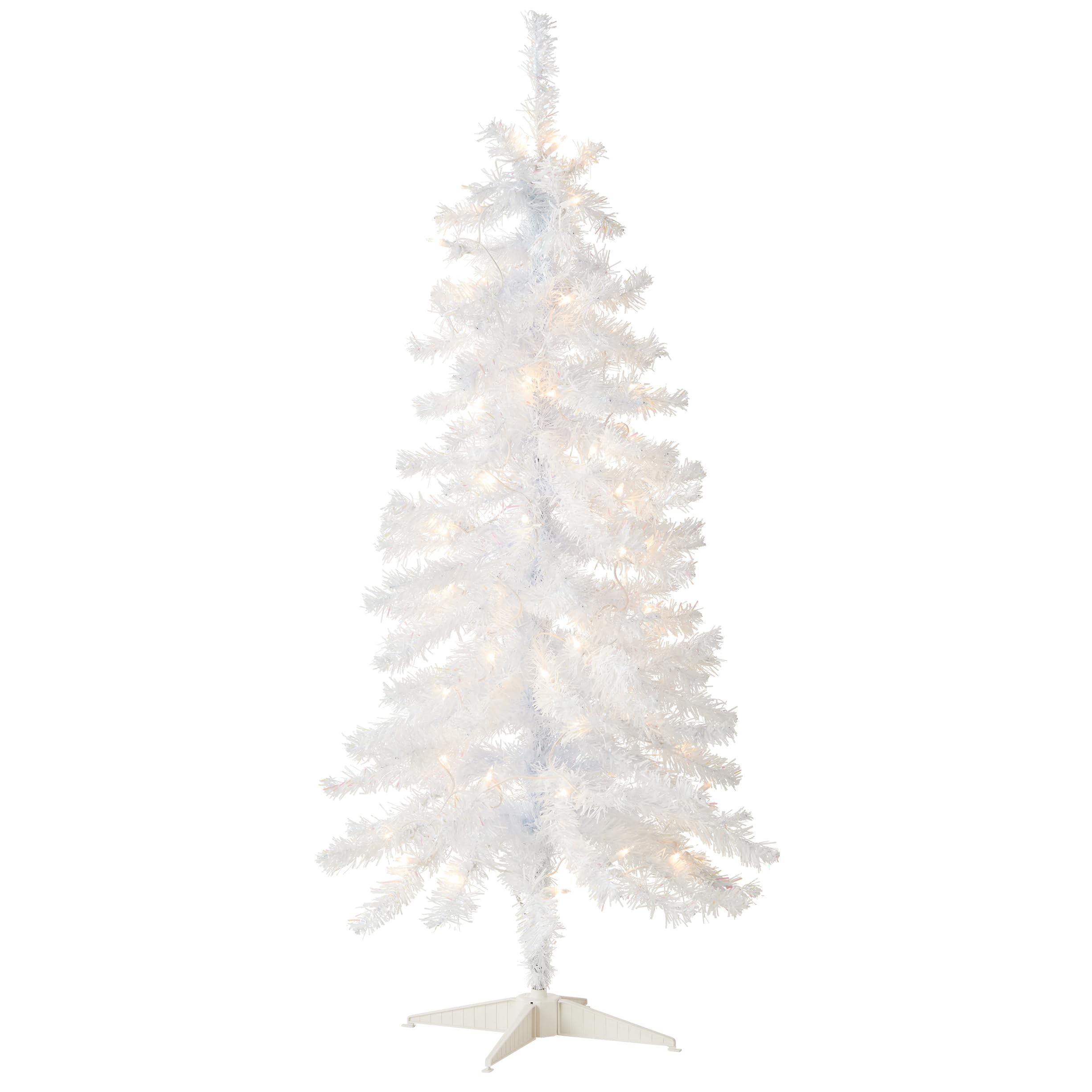 National Tree Company front view of 4ft pre-lit tree showcasing slim, full-bodied profile