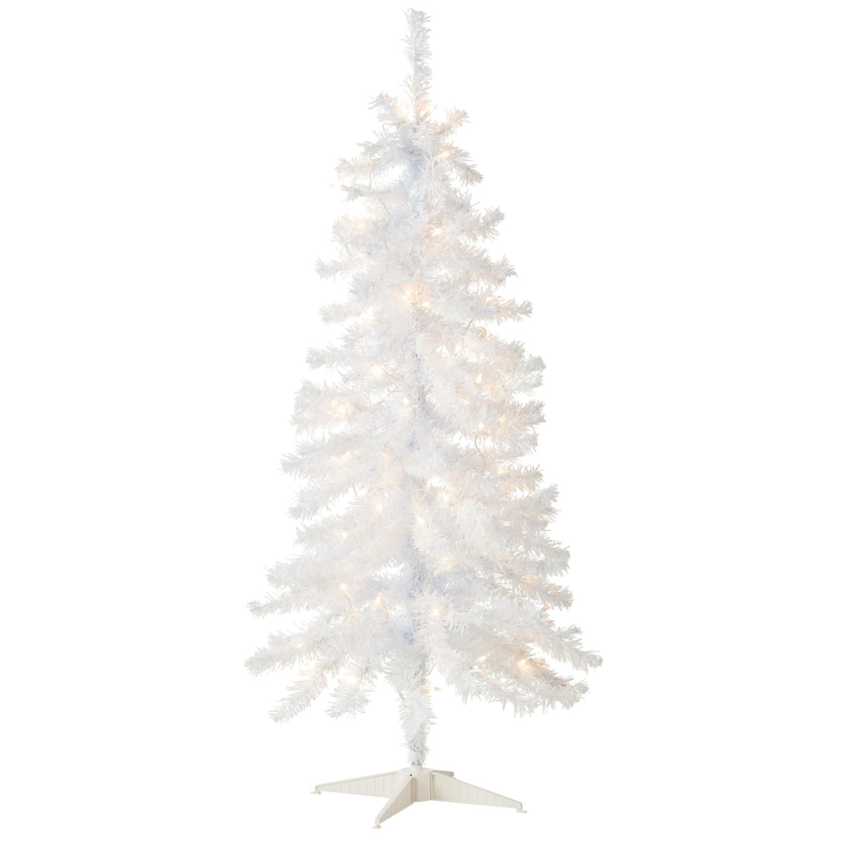 National Tree Company front view of 4ft pre-lit tree showcasing slim, full-bodied profile