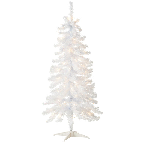 National Tree Company front view of 4ft pre-lit tree showcasing slim, full-bodied profile