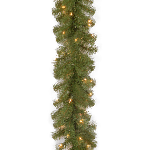 National Tree Company front view garland displaying full shape and warm benefit