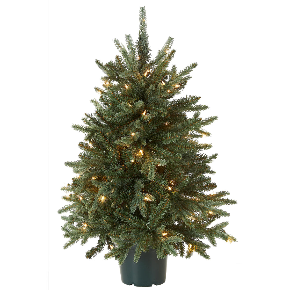 National Tree Company front view of 3ft pre-lit mini tree showing realistic fullness and holiday appeal