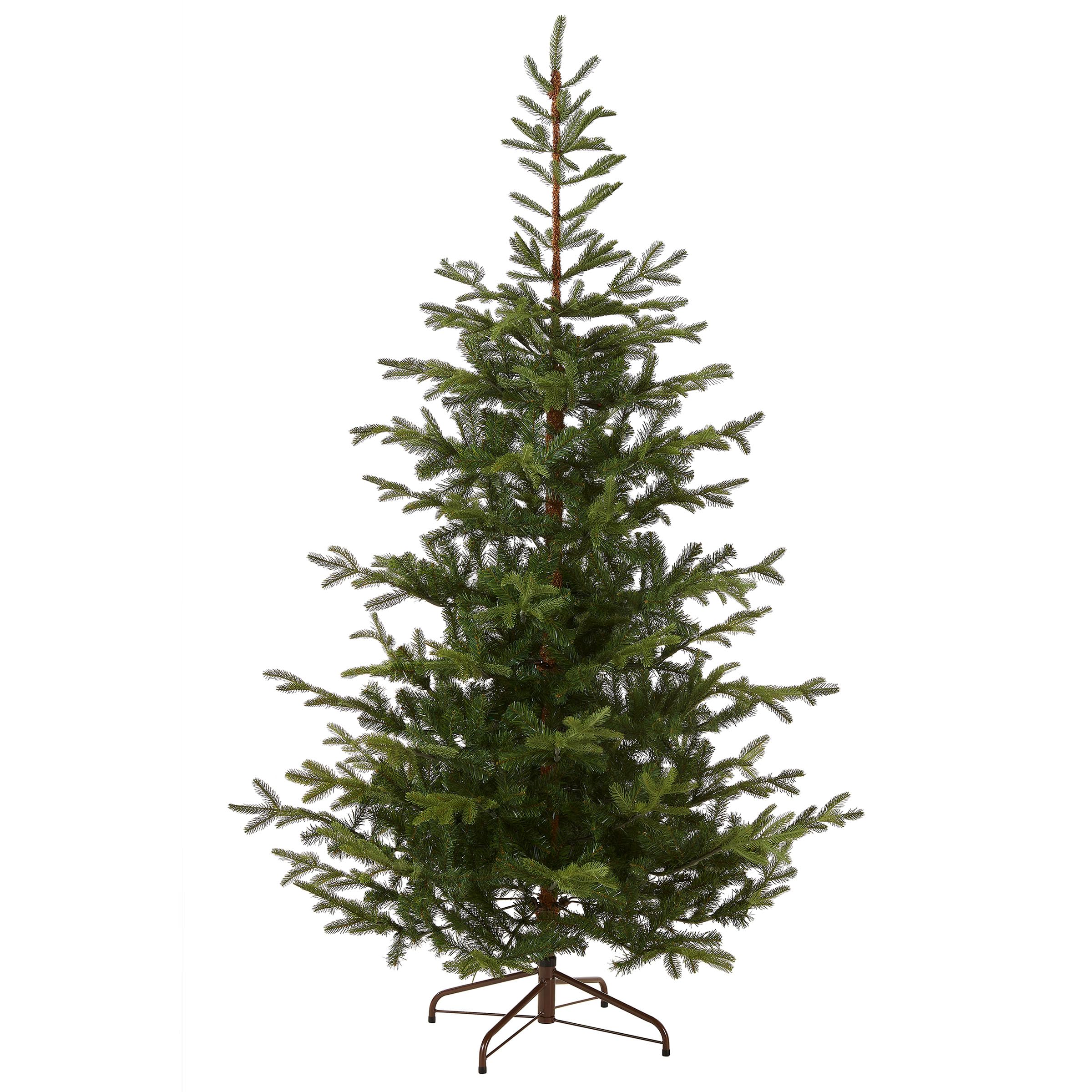 National Tree Company front view of full 7.5ft spruce showing wide 58-inch profile and realistic look