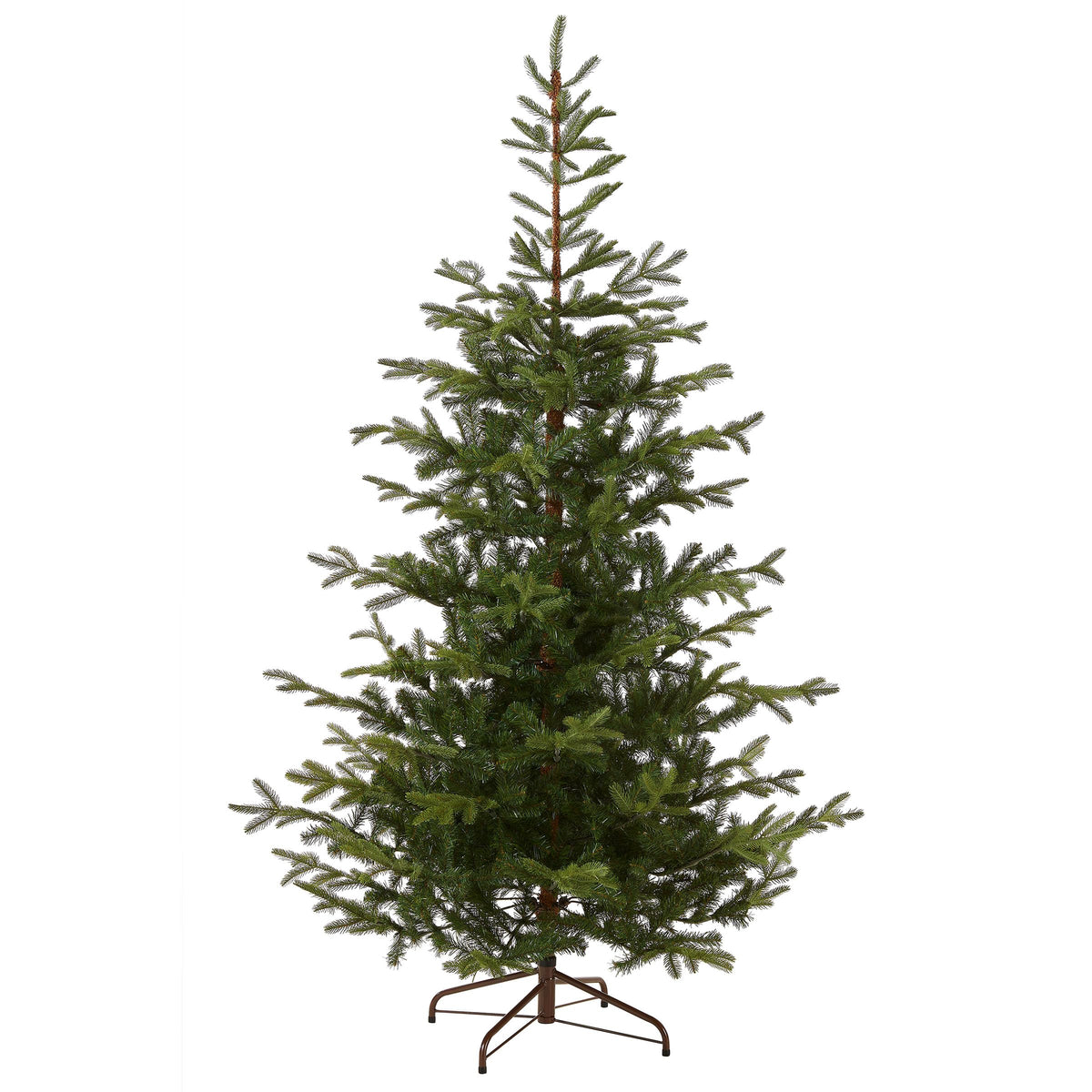 National Tree Company front view of full 7.5ft spruce showing wide 58-inch profile and realistic look