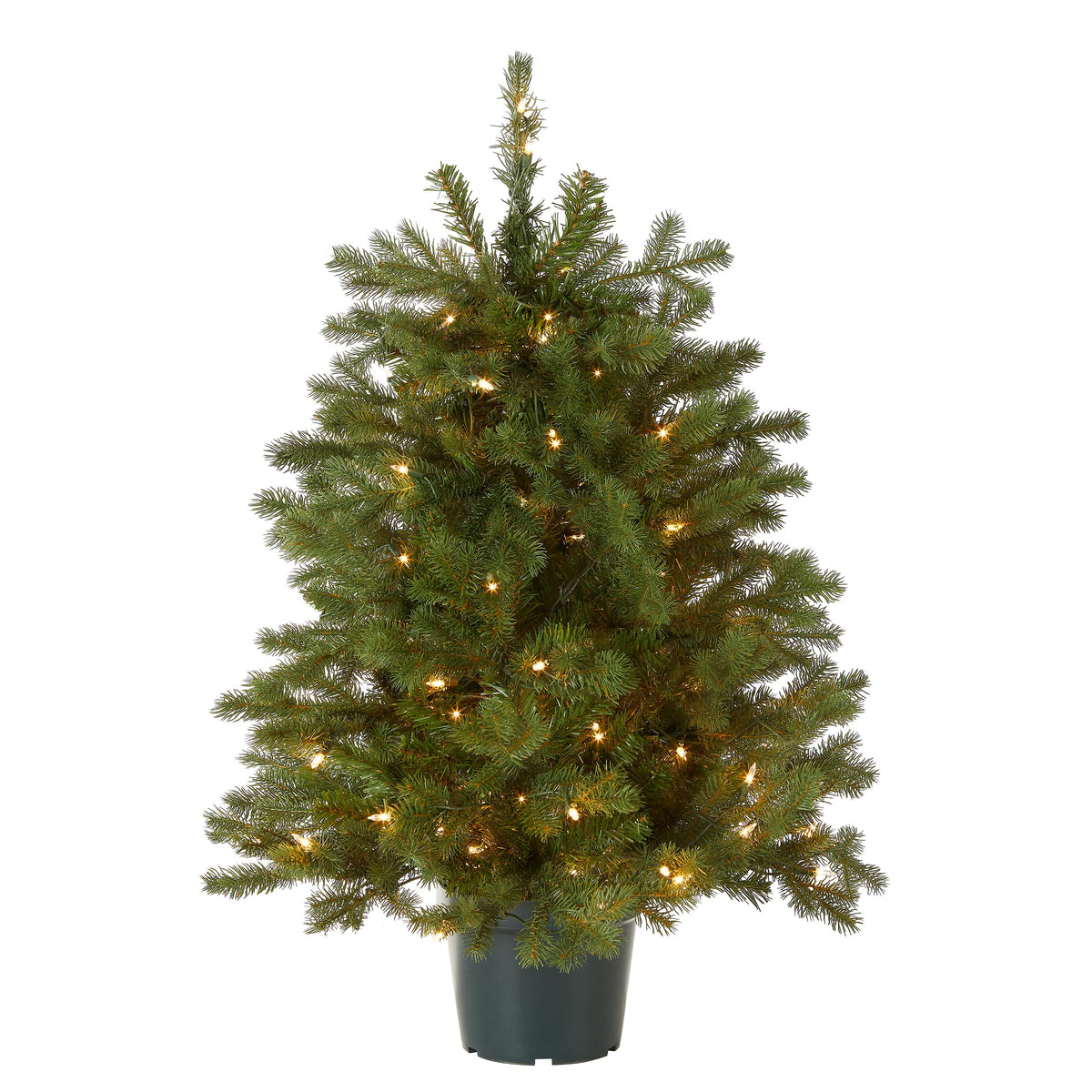 National Tree Company Hampton Spruce full front view showing lifelike shape and easy setup