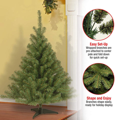 National Tree Company hinge detail showing hinged branches for quick setup and easy storage