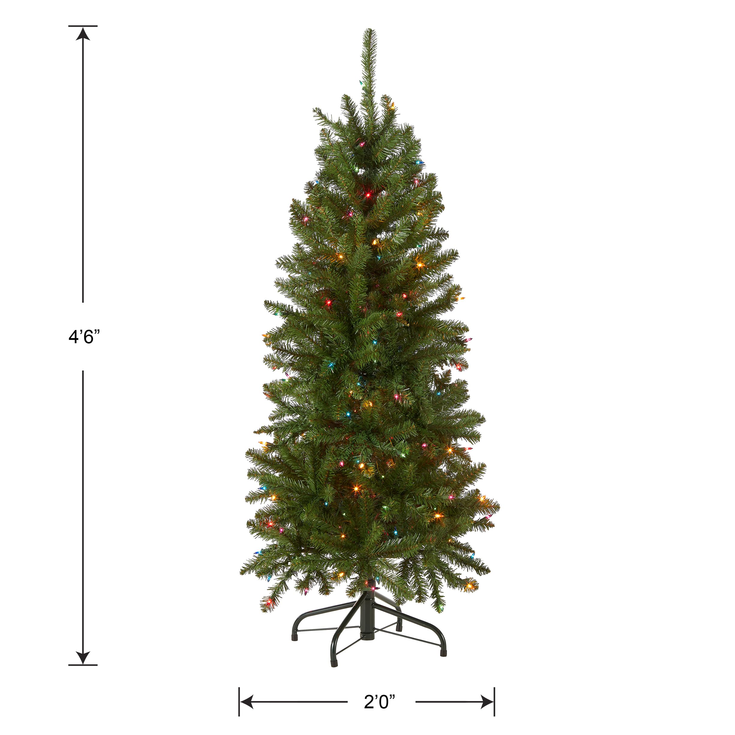 National Tree Company metal base and folded sections showing stable support and easy storage