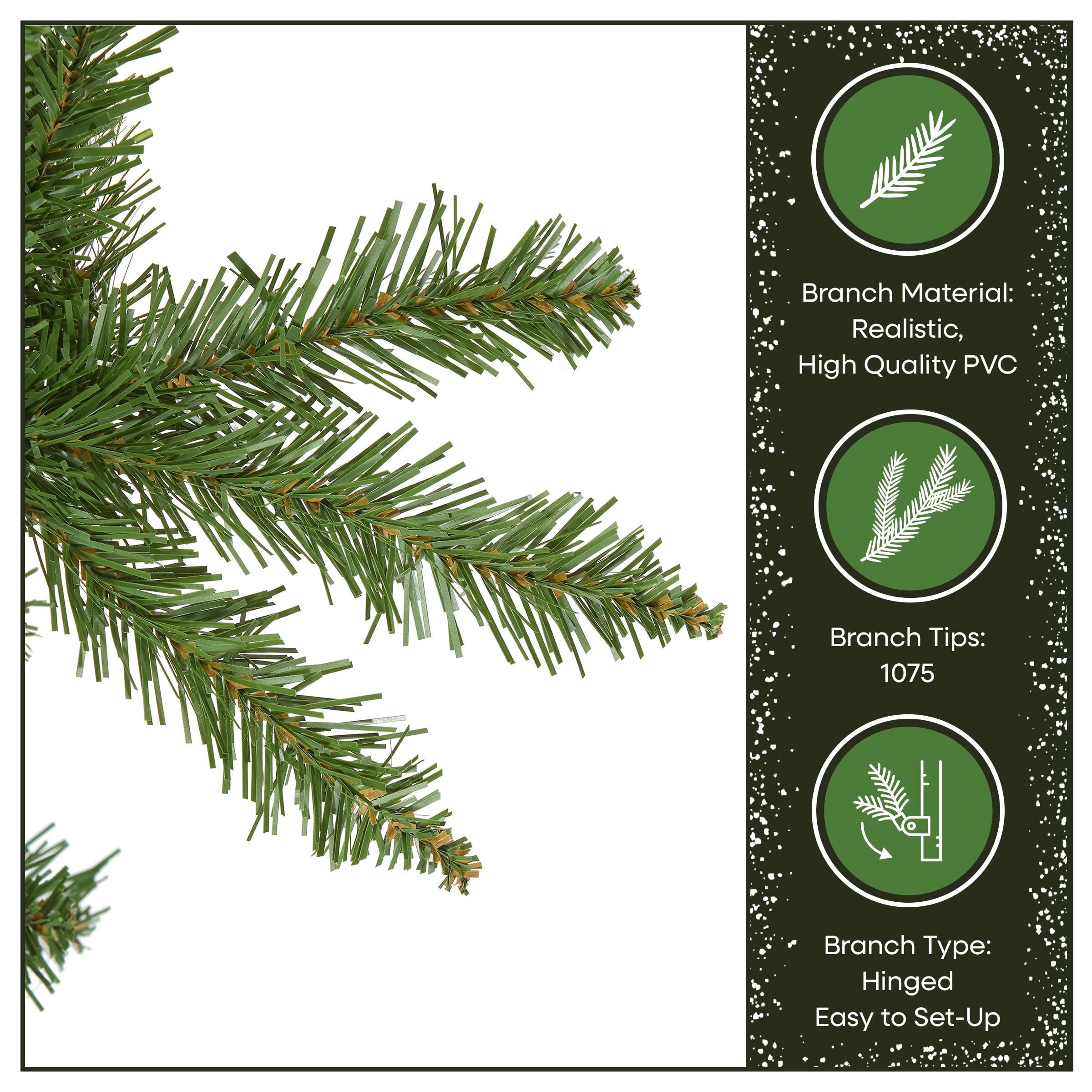 National Tree Company Kingswood Fir base diameter shown with measuring tape for compact footprint