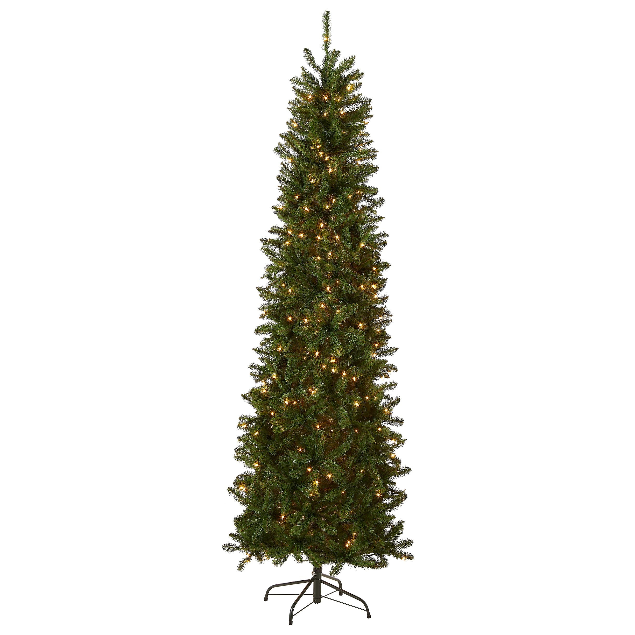 National Tree Company Kingswood Fir front view showing full slim profile and décor-ready branches
