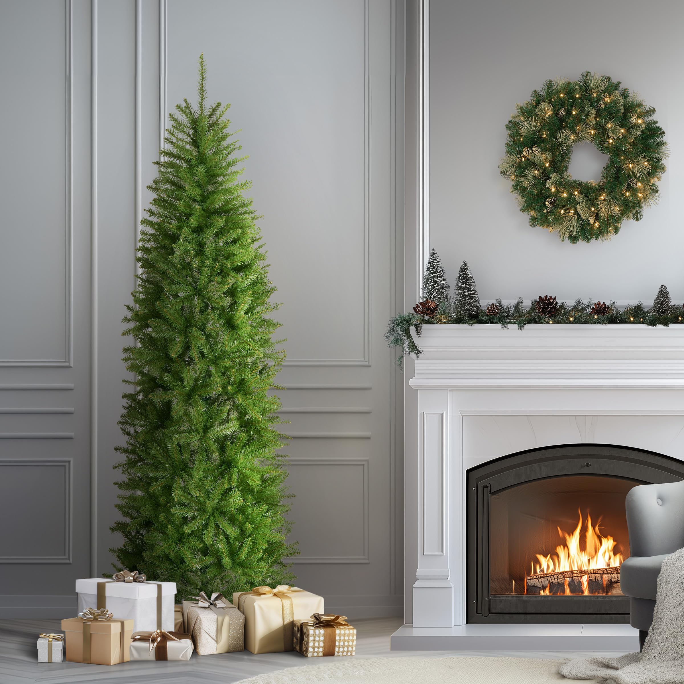 National Tree Company Kingswood Fir hinged branch close-up enabling quick setup