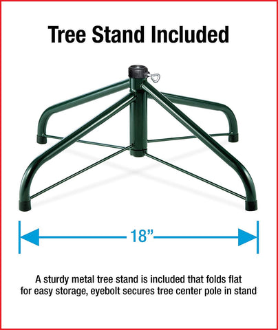 National Tree Company Kingswood Fir metal stand and base displayed for stable placement and support
