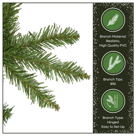 National Tree Company Kingswood Fir decorated to show scale and ornament capacity